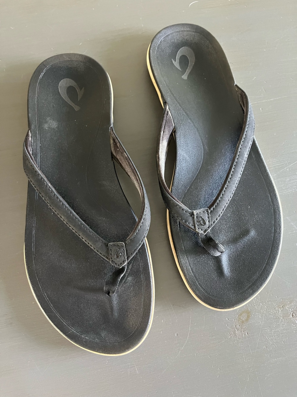 OluKai Women's Black Flip Flop Sandal